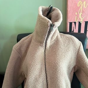 Uniqlo women’s pile-lined fleece zip large jacket size 10 pink